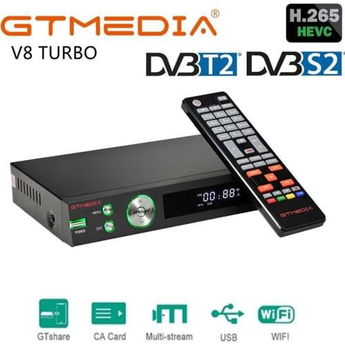 GTmedia V8 Turbo Satellite Receiver TV BOX Decoder HD DVB S2X T2 Cable 1080P M3U Support Spain ccam CA Card Slot PK V8 PRO 2