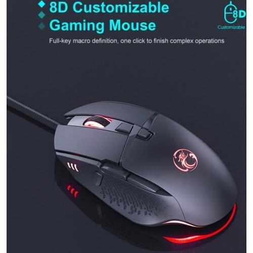 T91 Computer Mouse Gamer Ergonomic Gaming Mouse USB Wired Game Adjustable DPI Silent Mice 8 Button For for Office Game PC Laptop