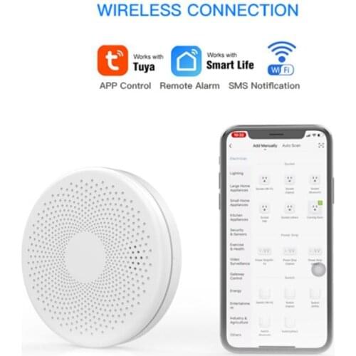 Tuya Smart WiFi Smoke Carbon Monoxide Sensor Composite Home Fire Detector Smoke Alarm Sensor via Tuya Smart Life remote Monitor