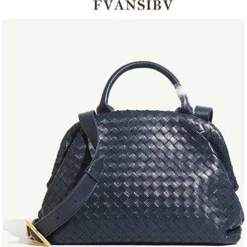 Sheepskin Woven Womens Messenger Shoulder Bag Luxury Brand Super Large Capacity Genuine Leather Portable Tote Bag Fashion New