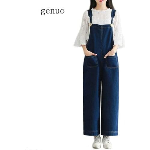 Womens Girls Casual Loose Denim Jean Bib Baggy Harem Overalls Jumpsuits Sleeveless Romper Pants For Women