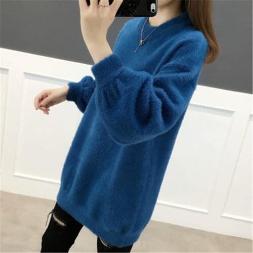 Winter Clothes Women Pullover Sueters De Mujer Plus Size New Pink Knitted Sweater Long Sleeve Pull Femme Korean Fashion Knit Top