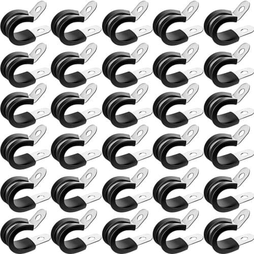 1/ 2 Inch Stainless Steel Hose Tube Clamp Cable Buffer Insulated Clamp Metal for Tube Wire Cable Cord Installation