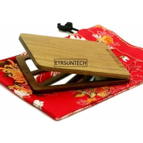 10pcs Green Sandalwood Double-sided Makeup Mirror Magnifying Glass Gift Portable Pocket Mirror Wooden Makeup Mirror F3149