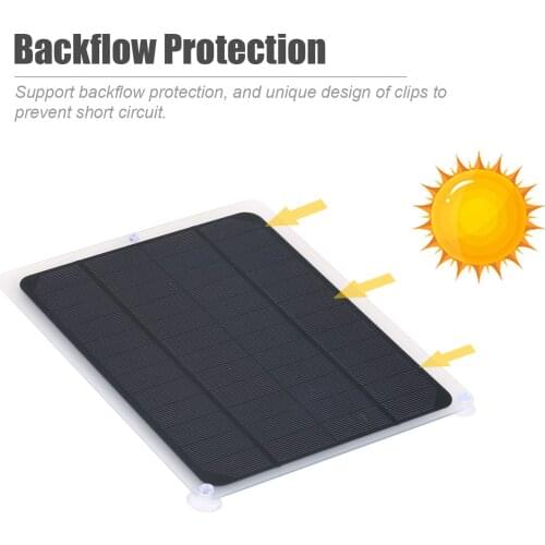 12V 6W Solar Panel with Battery Clip Controller Monocrystalline Solar Cells for Outdoor Camping Hiking Solar Car Charger