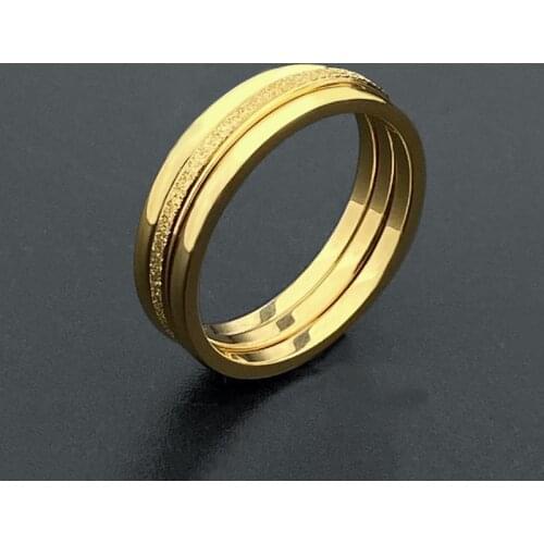 3Pcs/Set Bohemian Round Stainless Steel Rings Set for Women Gold Finger Minimalist Matte Glossy Rings Jewelry Wedding 2021