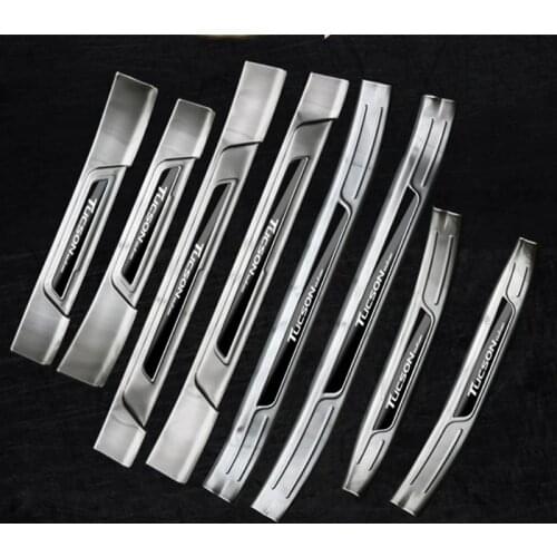 4-8PCS/set Stainless steel Door Sill For Hyundai Tucson 2015 2016 2017 scuff plate Door pedal Car Accessories Car-Styling