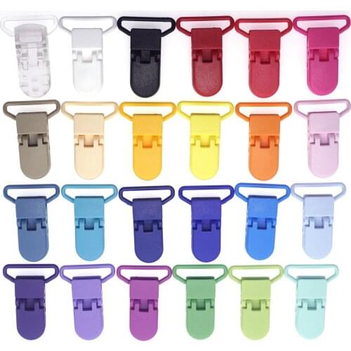 DHL free shipping Sutoyuen 500pcs 25mm Plastic Buckle Suspender Clip Baby Plastic Pacifier Clip Dummy Man Soother Bib Toy Holder