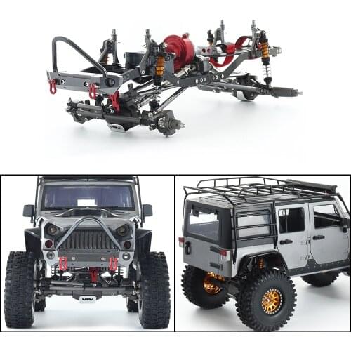 CNC 312mm Wheelbase Aluminum Alloy Frame Chassis Kit with Metal Bumper for 1/10 RC Crawler SCX10 Rock Off Road Truck