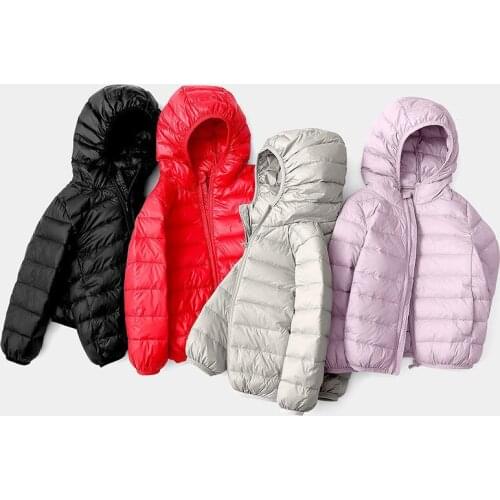 Childrens Clothes 2021 New Teen Winter Wear kids Light Down Jacket Boys And Girls' Korean Style Coat Hooded Warm Outerwear