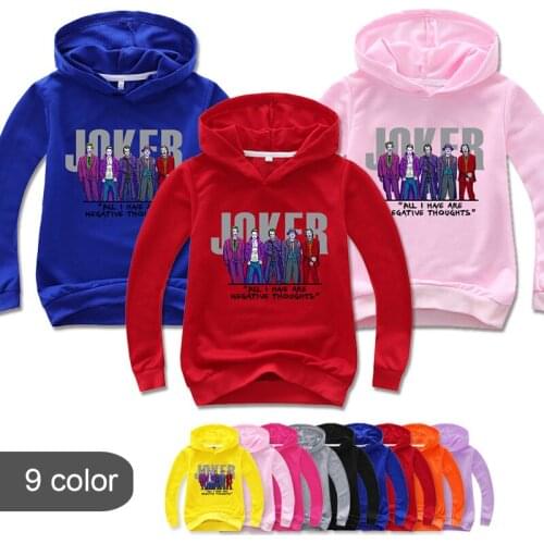 Halloween profile picture Role Play Baby Boys Girl Cool joker Hoodie Cartoon Sweatshirt Kids Clothes Autumn Coat Children Hooded
