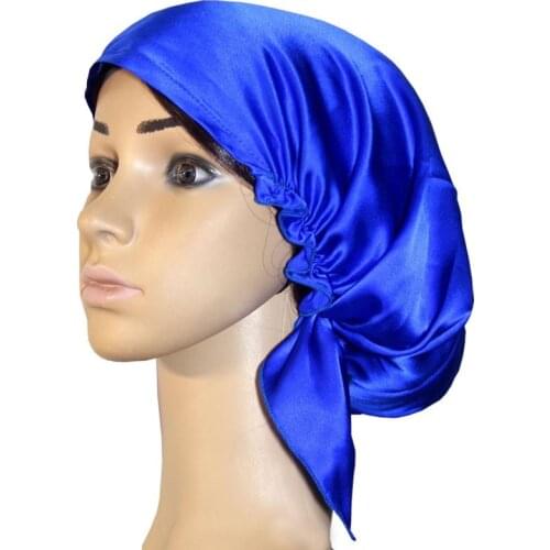 Elastic women adjustable reversible satin silk hair bonnet sleep cap wholesale clothing vendors for women face shiled