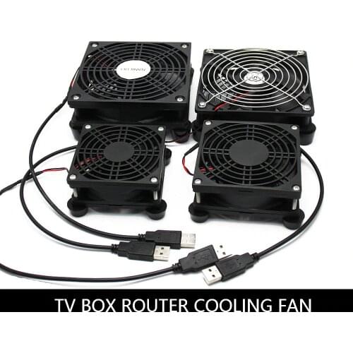 Router fan DIY PC Cooler TV Box Wireless Cooling Silent Quiet DC 5V USB power 120mm fan 120x25mm 12CM W/Screws Protective net