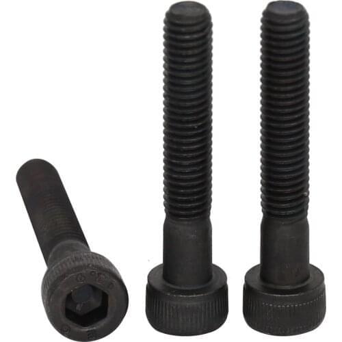 M6 M6*115/120/125/130/135/140 Black 12.9 Grade Carbon Steel Half Thread DIN912 Cap Cup Allen Head Bolt Hexagonal Socket Screw