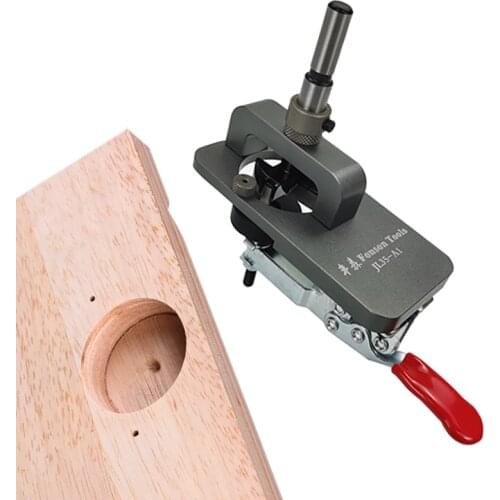 Woodworking Hinge Hole Drill Guide Locator Wood Drilling Dowel Jig Alloy Cup Style Hinge Jig 35mm Door Cabinet Hole Opener Tools