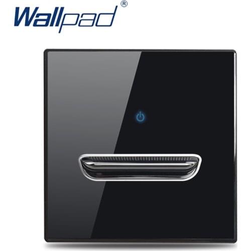 Wallpad 1 2 3 4 Gang Wall Toggle Switch Chrome Button Data CAT6 HDMI USB Outlet Socket Black Glass Round Corner L6 RC Series