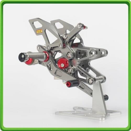 Adjustable Rearsets Rear set footrest foot pegs pedal for Triumph Daytona 675 / Daytona 675R 2013 2014 2015 2016 2017 Gray