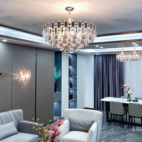 New light luxury crystal chandelier modern minimalist living room crystal lamp dining room chandelier bedroom lamps