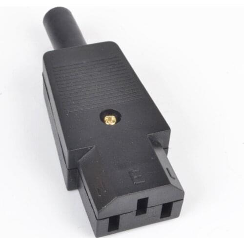 New Wholesale Price Black Female Plug Rewirable Power Connector 3pin Socket 10A /250V