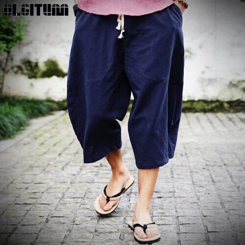 OLGITUM Men's Cropped Trousers