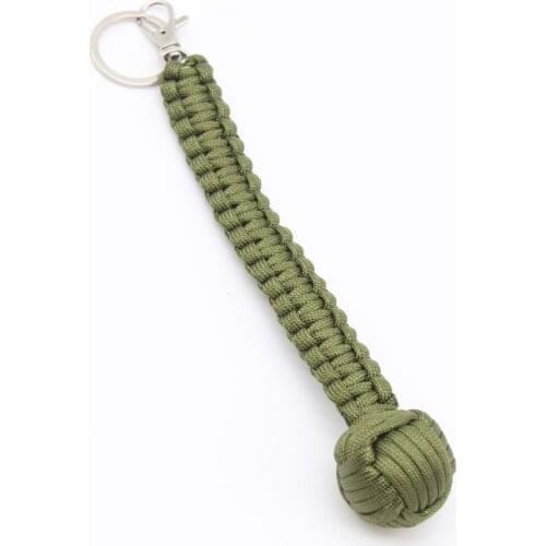 Outdoor Umbrella Rope Keychain with Built-in Steel Ball Self-Defense Lanyard Survival Paracord 4mm Outdoor Survival kits