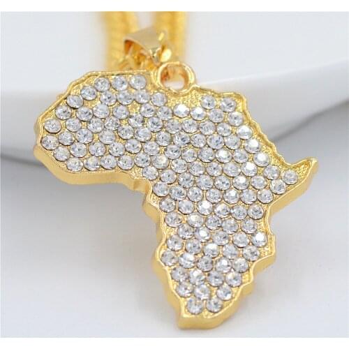 Europe and America jewelry pop hip hop jewelry African map Pendant Chaoren men and women alloy necklace personality Necklace