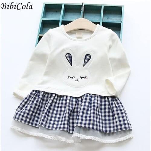 BibiCola Autumn Fashion Childrens Princess Dress Plaid Dresses For Baby Girls Lattice Infant Clothing 1-4 Year Toddler Dress