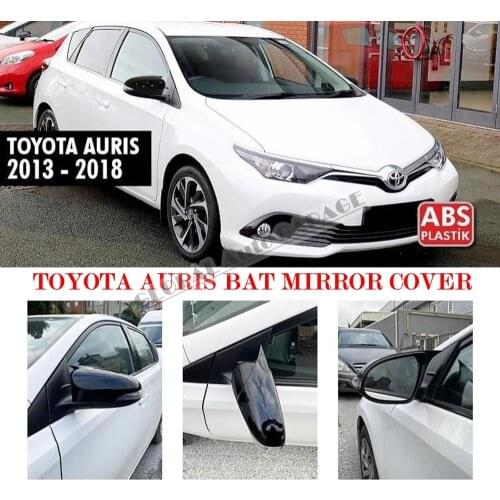 For Toyota Auris Bat Mirror Cover 2013 2014 2015 2016 2017 2018 Glossy Piano Black 2 PCS Wing Car Auto Universal Ornament Sport