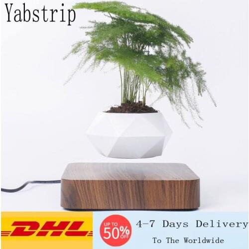Fast Shipping Floating Bonsai Pot Rotation Magnetic Levitation Flower Pot For Home Office Desk Decor Creative Birthday Gift