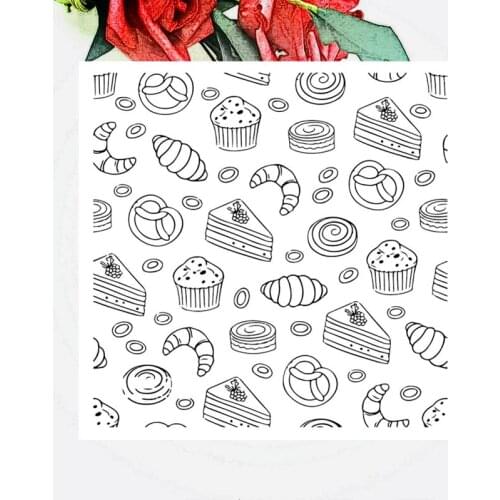 14*14CM The Dessert Transparent Clear Stamps / Silicone Seals Roller Stamp For DIY Scrapbooking Photo Album/Card Making