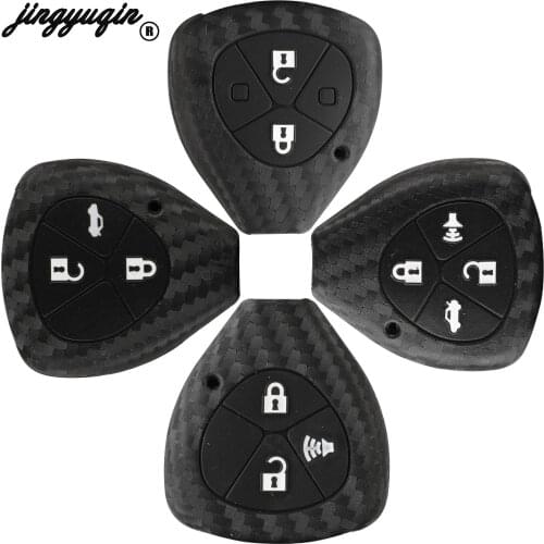Jingyuqin 2/3/4 Button For Toyota Corolla Camry Reiz RAV4 Crown Avalon Venza Matrix Blank Fob Silicone Cover Car Key Carbon Case