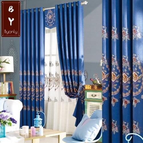 2021 European-style Chenille Embroidered Curtains for Bedroom and Living Room Jacquard Blackout Curtain Fabric Customization