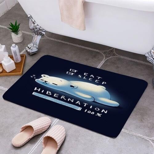 Cute Bear Hibernation 3D Print Doormats Rectangle Non-Slip DoorMat Bedroom Kitchen Entrance Print Door rugs Dropshipping