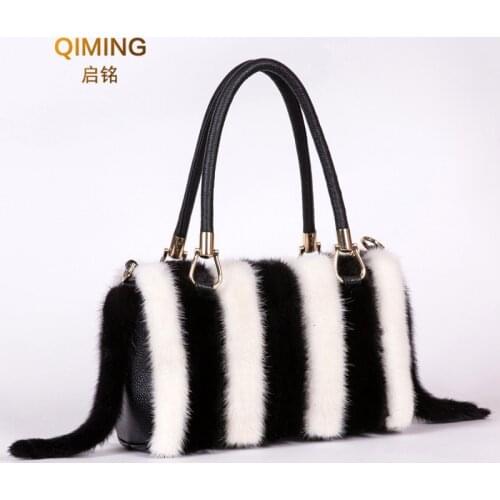 Real Mink Fur Bag Shoulder Bag Luxury Women Purses and Handbags High Quality Fur Crossbody Bags For Women Handbag