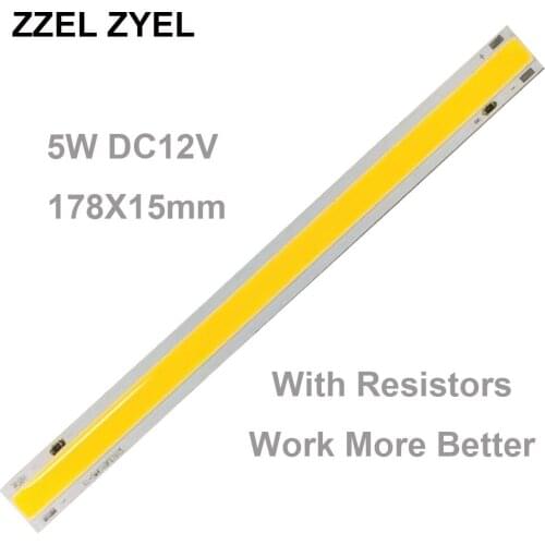 ZZEL ZYEL DC12V 5W RA80 COB LED MODULES 40LED Chips with resistors constant voltage 178X15mm warm white DIY lighting