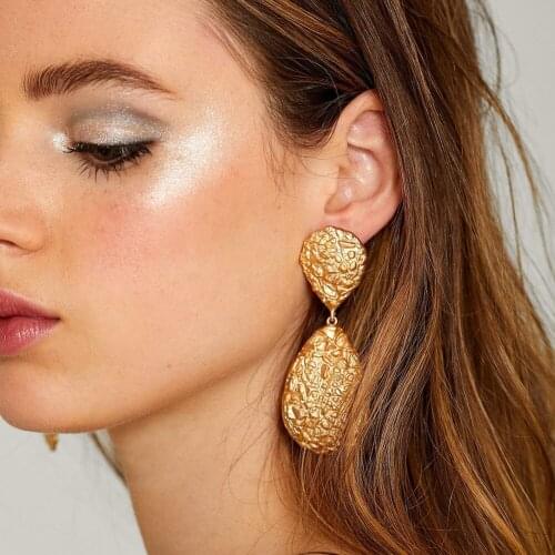 TIMEONLY Punk Geometric Drop Dangle Earrings For Women Maxi Vintage Follow Alloy Statement Earrings Wedding Party jewelry gifts