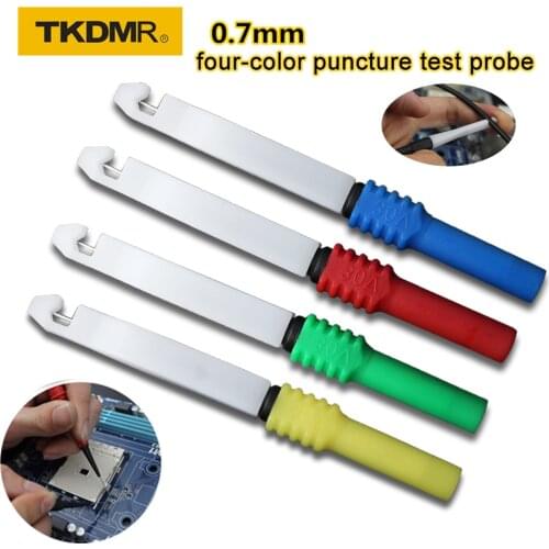 TKDMR 4mm Socket Insulation Piercing Needle Non-destructive Back Probe Pin Test Probes Mini Wire Piercer test leads