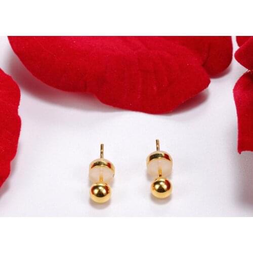 925 Sterling Silver Jewelry Simple Round 5mm Ball Bead Womens Wedding Bridal Stud Earrings Birthday Gifts 6pcs Lot Wholesale