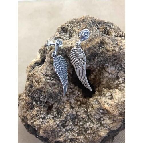 Oxidized Filigree Silver Wing Motif Womens Earrings