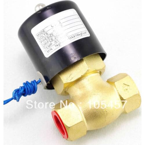 1/2"BSPT 2Position 2Way NC Hi-Temp Brass Steam Solenoid Valve PTFE Pilot