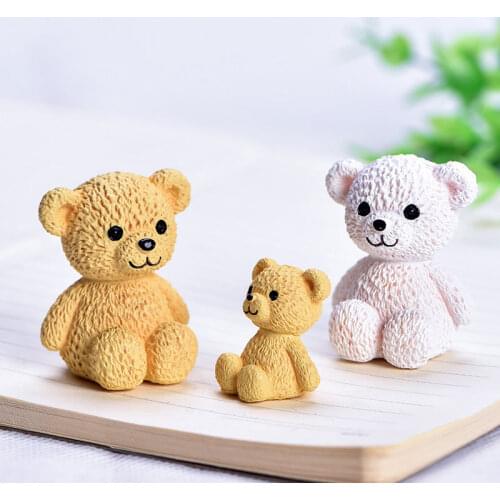 1 Piece Cute Cartoon Lovely Bear Small Statue Figurine Bonsai Succulent Ornaments Miniatures Children Toy Decoration Gift
