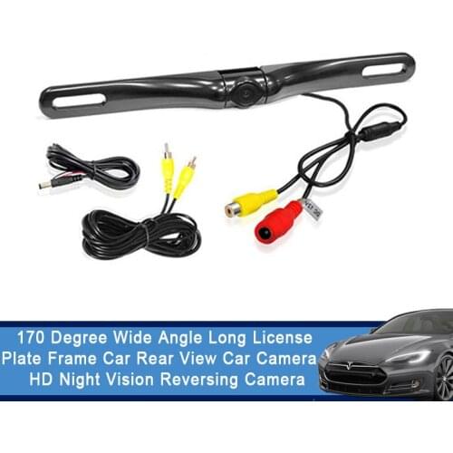 170 Degree Wide Angle Long License Plate Frame Car Rear View Car Camera / HD Night Vision Reversing Camera