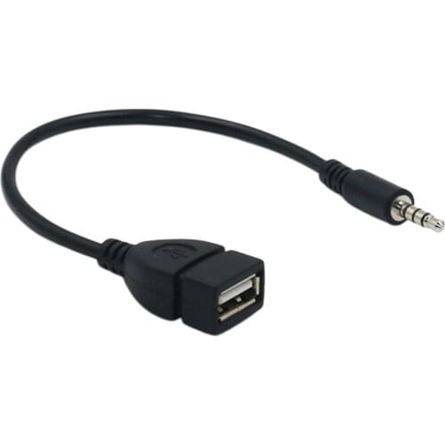 1x 3.5mm Male AUX Audio Plug To USB Female Converter Cable Cord for Car