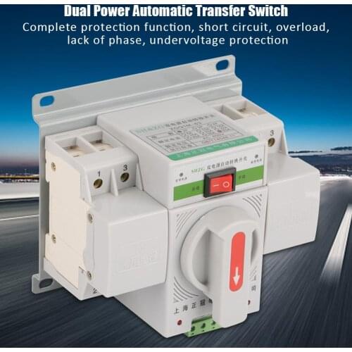 2P Automatic Transfer Switch 220V 63A Mini Dual Power Automatic Transfer Switch ZGQ1M-63/2P Transfer Switch Accessories