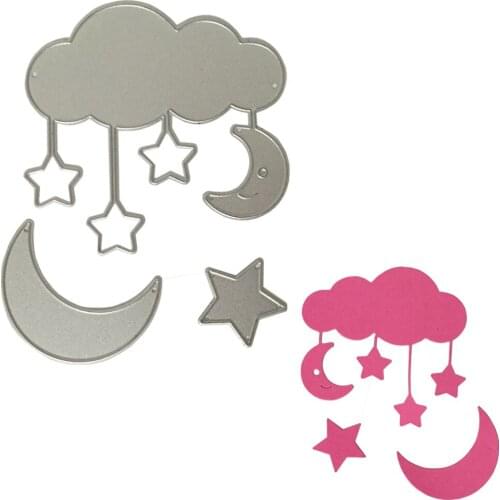 3pcs Cloud Moon Star Metal Die cutting Dies For DIY Scrapbooking Photo DIY Album Paper Card Decorative Template Embossing Folder