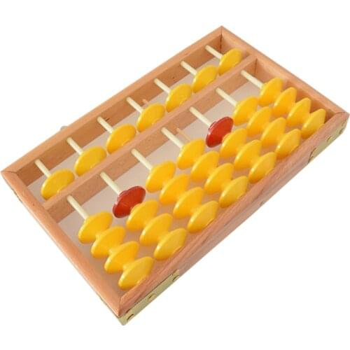 7 Column Non-Slip Hanging Wooden Abacus Chinese Soroban Educational Tool Mathmetic Calculator for Student Teacher
