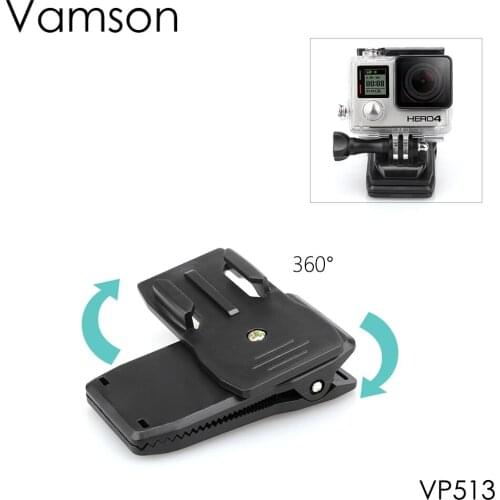 Vamson for Go Pro Accessories 360-Degree Rotation Backpack Clip for Gopro 8 7 6 5 4 for yi 4K for SJCAM for SJ4000 VP513