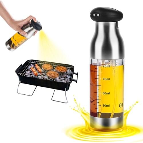 Barbecue Stainless Steel Mixing Condiment Bottle Vinegar Soy Sauce Spray Oiler Seasoning Condiment Bottle Kitchen Set BBQ Tools