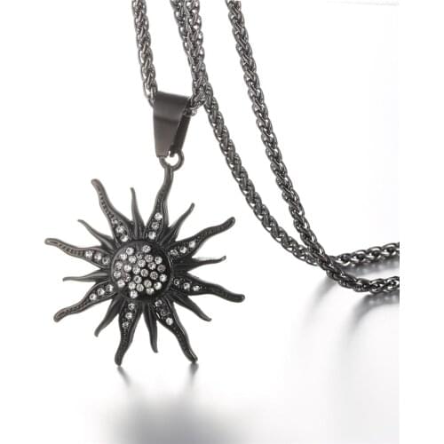 Black Necklace with Chain Stainless Steel Necklaces & Pendants men jewelry P3G