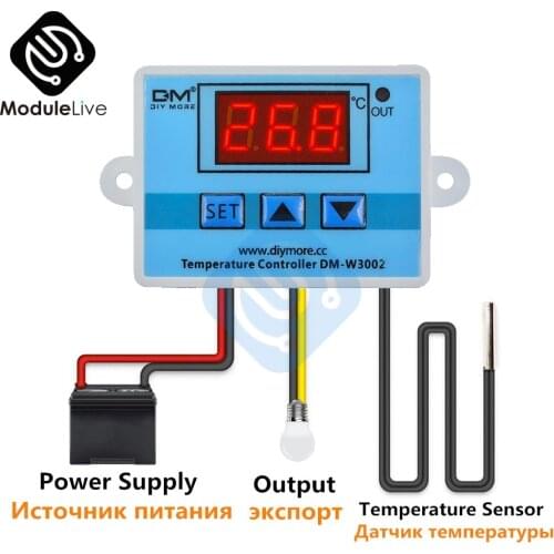 10A 12V 24V 220V AC DC Digital LED Temperature Controller XH-W3001 W3002 For Incubator Fridge Cooling Heating Switch Thermostat